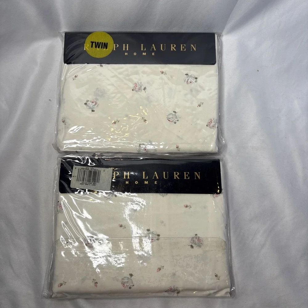 Vtg Ralph Lauren Tracy Floral Twin Flat Fitted Sheet Set Shabby Chic Cottagecore